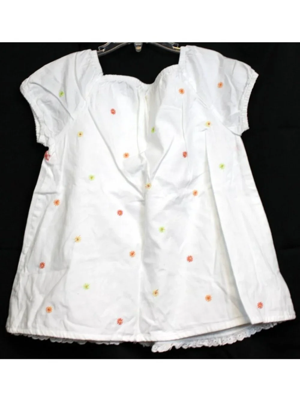 2006 Gymboree Freshly Picked Blouse Embroidered Flowers Lace sz 7 Spring Summer